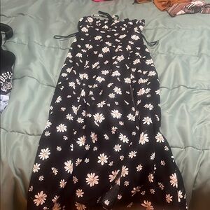Floral Black Dress
